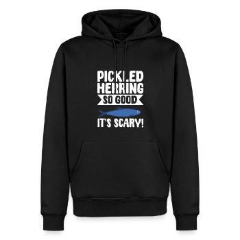 eFunny Hareng mariné idée cadeau - Sweat à capuche Premium bio Homme - noir - Devant - Nico (187cm)