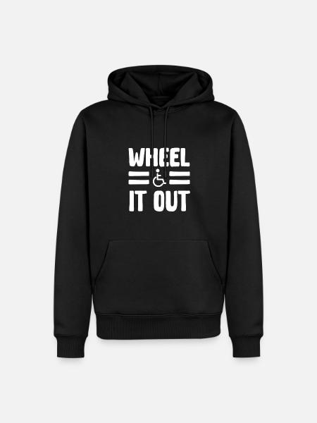 Wheelchair – Wheel It Out - Men’s Premium Organic Hoodie - black