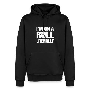 Wheelchair - Men’s Premium Organic Hoodie - black - Front - Nico (187cm)