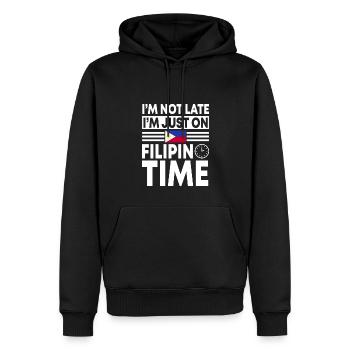 Filipino Time - Männer Premium Bio Hoodie - Schwarz - Vorne - Nico (187cm)