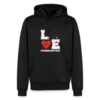 Équipe de greffe de chemise de la Saint-Valentin - Sweat à capuche Premium bio Homme - noir - Devant - Nico (187cm)