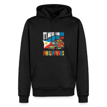 Citation des Philippines - Sweat à capuche Premium bio Homme - noir - Devant - Nico (187cm)