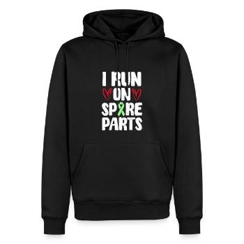 Transplantation cardiaque - Je fonctionne avec des pièces de rechange - Sweat à capuche Premium bio Homme - noir - Devant - Nico (187cm)