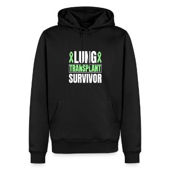 Lung transplant survivor - Men’s Premium Organic Hoodie - black - Front - Nico (187cm)