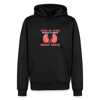 Humour de l’équipe de dialyse - Sweat à capuche Premium bio Homme - noir - Devant - Nico (187cm)