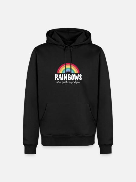 LGBTQ Rainbow Saying Pride Month - Men’s Premium Organic Hoodie - black