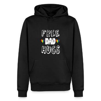 Chemise gay papa gratuite câline - Sweat à capuche Premium bio Homme - noir - Devant - Nico (187cm)