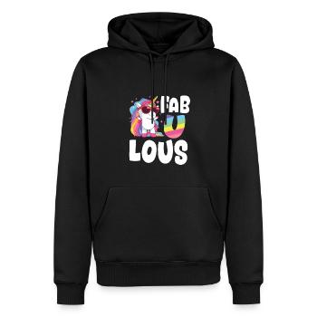 Licorne LGBTQ - Sweat à capuche Premium bio Homme - noir - Devant - Nico (187cm)