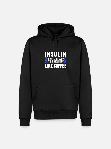 Insulin and coffee - Men’s Premium Organic Hoodie - black