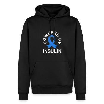 Alimenté par l’insuline - Sweat à capuche Premium bio Homme - noir - Devant - Nico (187cm)