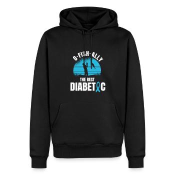 Diabétiques et pêcheurs à la ligne - Sweat à capuche Premium bio Homme - noir - Devant - Nico (187cm)