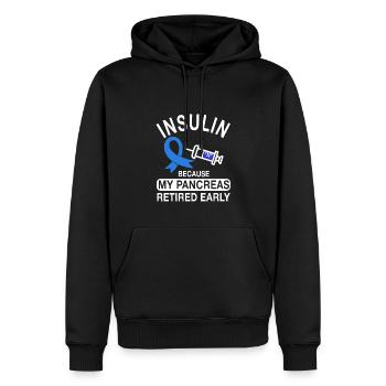 Cadeau diabétique drôle - Sweat à capuche Premium bio Homme - noir - Devant - Nico (187cm)
