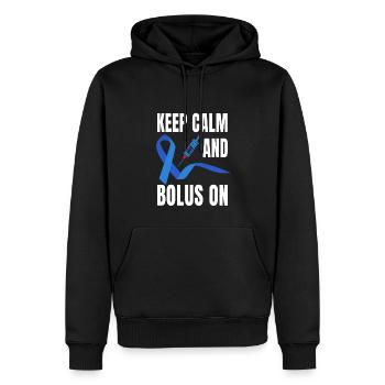 Insulinothérapie de sensibilisation au diabète - Sweat à capuche Premium bio Homme - noir - Devant - Nico (187cm)