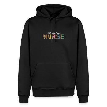 Infirmière en soins palliatifs imprimé léopard - Sweat à capuche Premium bio Homme - noir - Devant - Nico (187cm)