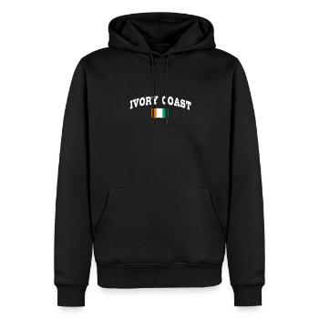 Côte d’Ivoire - Sweat à capuche Premium bio Homme - noir - Devant - Nico (187cm)