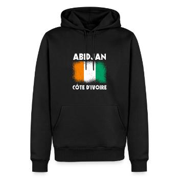 Abidjan Elfenbeinküste - Männer Premium Bio Hoodie - Schwarz - Vorne - Nico (187cm)