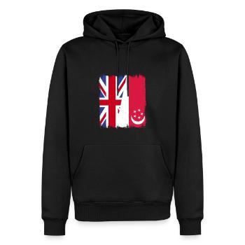 Singapour, Royaume-Uni - Sweat à capuche Premium bio Homme - noir - Devant - Nico (187cm)