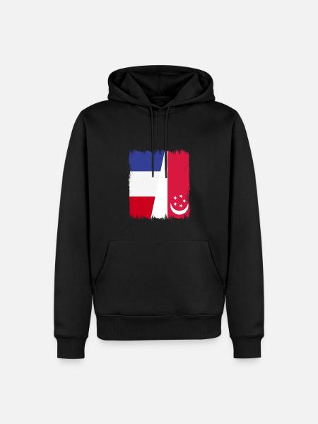 Singapore France - Men’s Premium Organic Hoodie - black