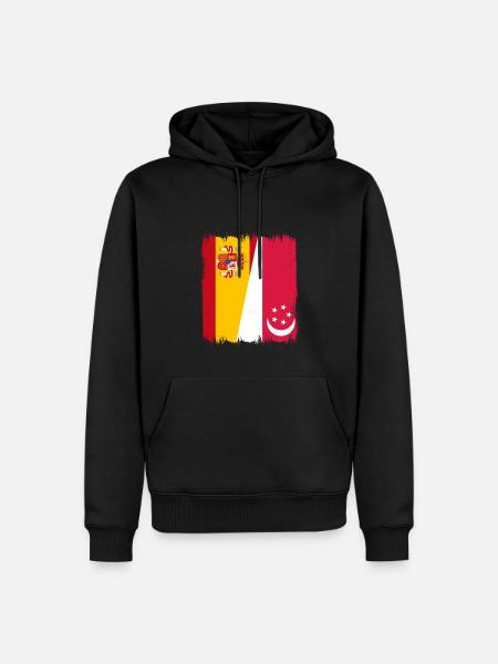 Spain Singapore flag - Men’s Premium Organic Hoodie - black