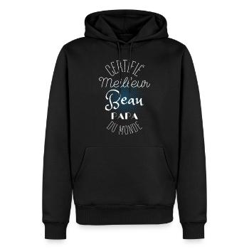 certifié meilleur beau papa du monde - Sweat à capuche Premium bio Homme - noir - Devant - Nico (187cm)