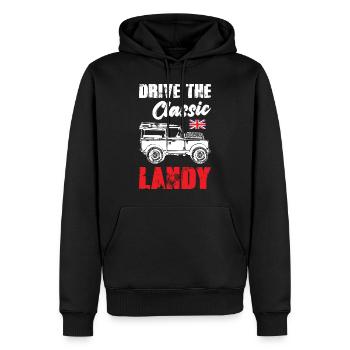 Conduisez le Landy classique - Sweat à capuche Premium bio Homme - noir - Devant - Nico (187cm)