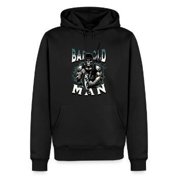 BAD OLD MAN Angler - Men’s Premium Organic Hoodie - black - Front - Nico (187cm)