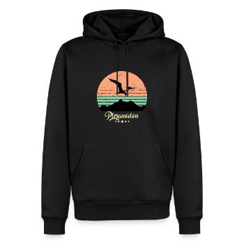 Ptérosaure Ptéranodon Vintage Dinosaure Rétro - Sweat à capuche Premium bio Homme - noir - Devant - Nico (187cm)