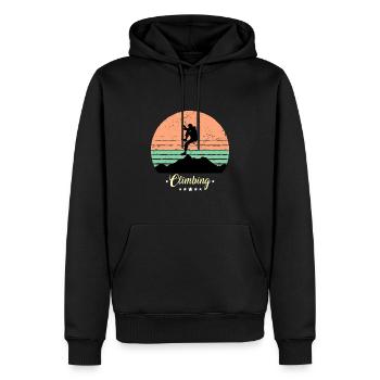 Escalade de bloc Vintage Retro Sunset - Sweat à capuche Premium bio Homme - noir - Devant - Nico (187cm)