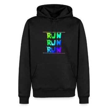 Exécuter run run run | | sportive | en cours d’exécution Aptitude - Sweat à capuche Premium bio Homme - noir - Devant - Nico (187cm)
