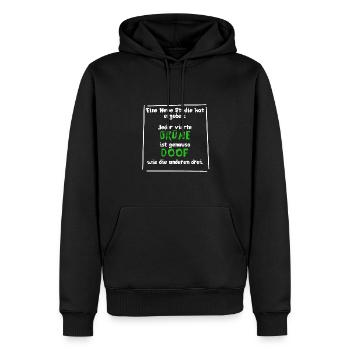Jeder 4. Grüne ist genauso doof wie die anderen 3 - Männer Premium Bio Hoodie - Schwarz - Vorne - Nico (187cm)