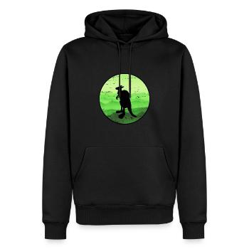 Känguru - Männer Premium Bio Hoodie - Schwarz - Vorne - Nico (187cm)