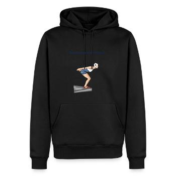 Baignade bretonne - Sweat à capuche Premium bio Homme - noir - Devant - Nico (187cm)