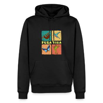 Pura Vida - Sweat à capuche Premium bio Homme - noir - Devant - Nico (187cm)