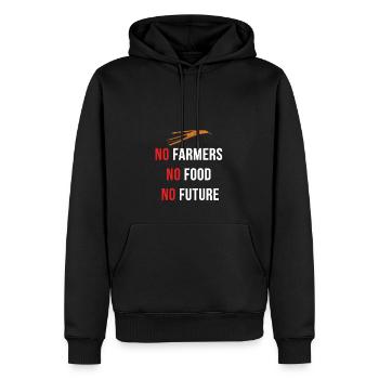 No Farmers No Food No Future - Men’s Premium Organic Hoodie - black - Front - Nico (187cm)