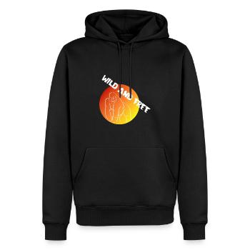 | sauvage et libre Liberté | | nature Aventure - Sweat à capuche Premium bio Homme - noir - Devant - Nico (187cm)