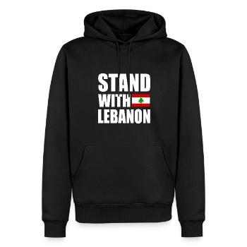 STAND WITH LEBANON - Sweat à capuche Premium bio Homme - noir - Devant - Nico (187cm)