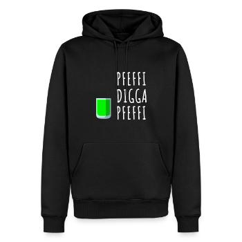 Pfefferminz Likör Pfeffi Vatertag Sauf - Männer Premium Bio Hoodie - Schwarz - Vorne - Nico (187cm)