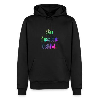 So ischs hald | badisch | schwäbisch | dialekt - Männer Premium Bio Hoodie - Schwarz - Vorne - Nico (187cm)