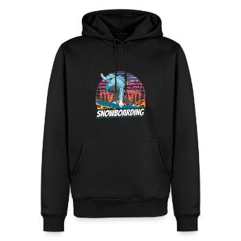 Snowboarding Retro - Männer Premium Bio Hoodie - Schwarz - Vorne - Nico (187cm)