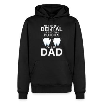 Laboratoire dentaire et technologie dentaire pour cliniques dentaires - Sweat à capuche Premium bio Homme - noir - Devant - Nico (187cm)