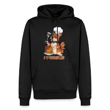 Woofle Waffeln Waffel Hund Bellen Pancakes Essen - Männer Premium Bio Hoodie - Schwarz - Vorne - Nico (187cm)