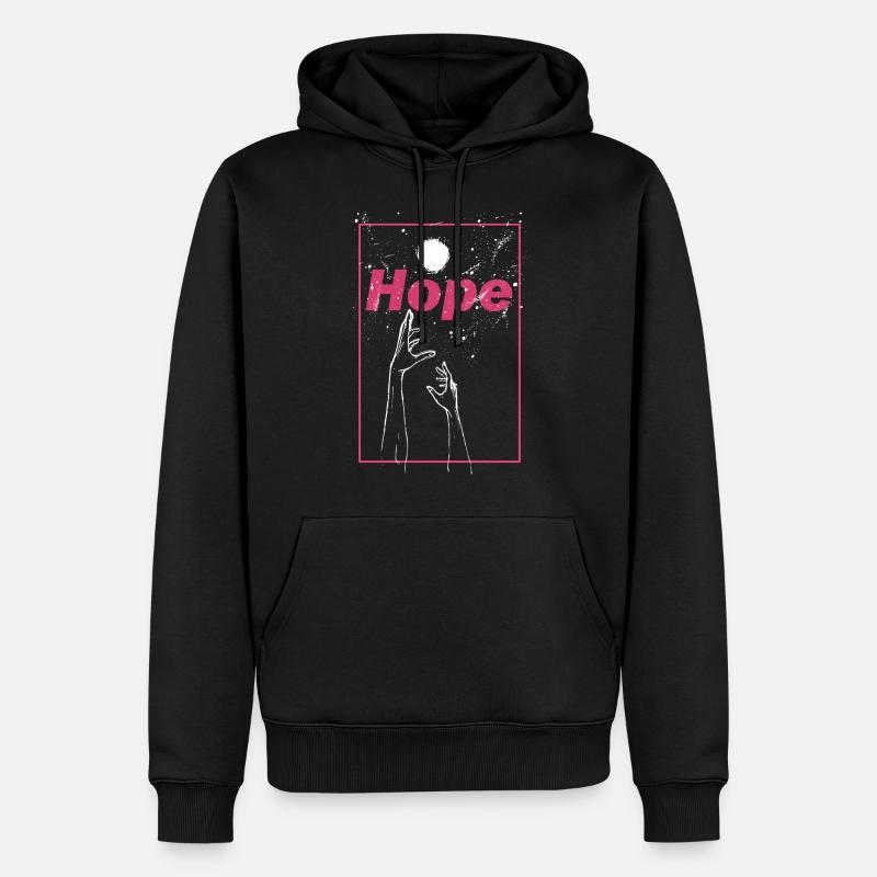 Hope-Grafik - Männer Premium Bio Hoodie - Schwarz