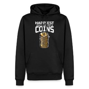 Münzsammler Sammler Numismatischer Numismatiker - Männer Premium Bio Hoodie - Schwarz - Vorne - Nico (187cm)