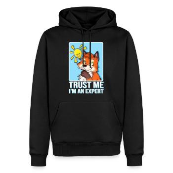 Trust Me I'm an Expert Spruch mit Lustiger Fuchs - Männer Premium Bio Hoodie - Schwarz - Vorne - Nico (187cm)