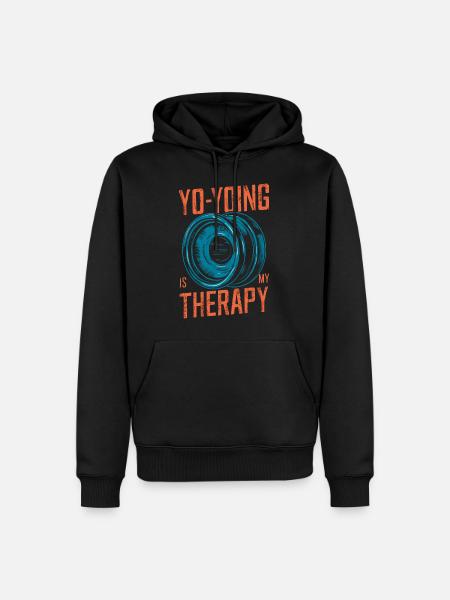 Yo-Yoing Is My Therapy - Men’s Premium Organic Hoodie - black