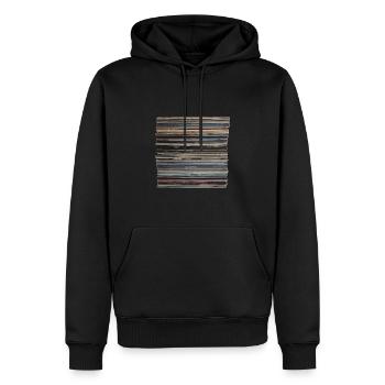 Stack of records - Men’s Premium Organic Hoodie - black - Front - Nico (187cm)