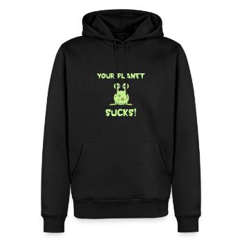 Votre planète est nulle! | | extraterrestres | extraterrestres drôle - Sweat à capuche Premium bio Homme - noir - Devant - Nico (187cm)