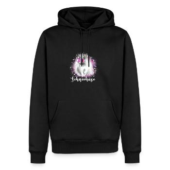 schneehase ,rosa,rosa,skifahren,ski,hase - Männer Premium Bio Hoodie - Schwarz - Vorne - Nico (187cm)