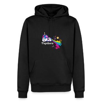Pupsendes Einhorn,Pupshorn, Einhorn - Männer Premium Bio Hoodie - Schwarz - Vorne - Nico (187cm)