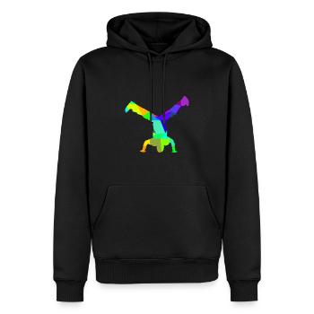 Breakdance Rainbow Colors Polygon Sport - Men’s Premium Organic Hoodie - black - Front - Nico (187cm)